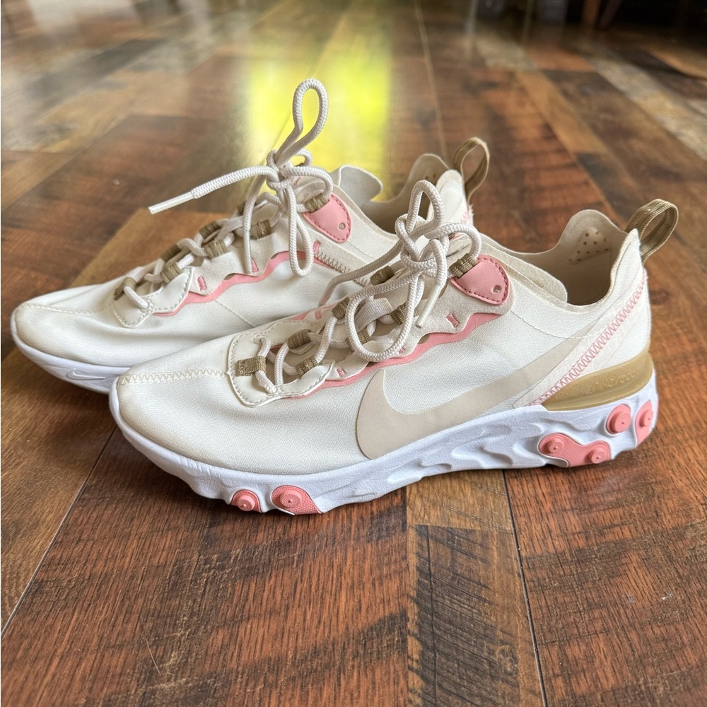 Nike Beige and Pink Athletic Shoes